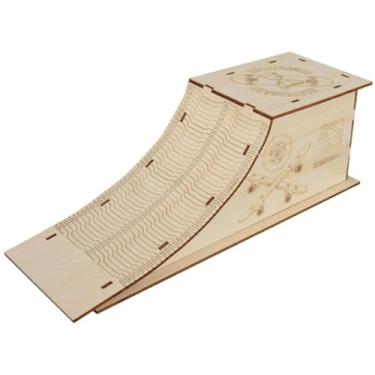 Imagem de simhoa Rampa de skate de dedo em madeira, acessórios para presente, treinamento de skate, decoração de mesa, kit de pista de skate para meninos a partir de 5, Declive