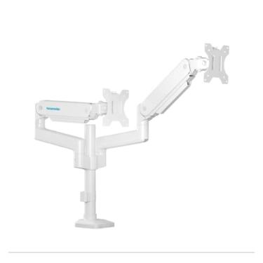 Imagem de BEGWVDJTP Suporte para monitor braço robótico T8-3B tela de computador desktop base sem furo tela dupla (branco)