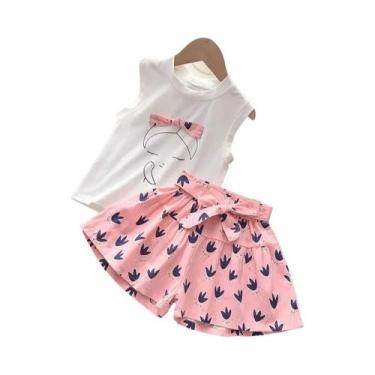 Imagem de Conjunto De Roupas Casuais De Verão Para Meninas Bear Leader 2 Peças, 