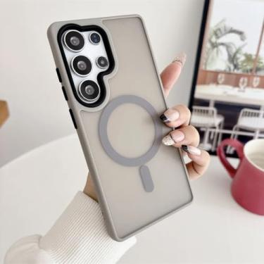 Imagem de Capa resistente a impactos de nível militar para Samsung S25 S24 S23 S22 Ultra Plus A56 A36 A16 A55 A26 A15 A35 com ímã (para Galaxy A35/CINZA)