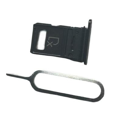 Imagem de zhxchzhi Suporte de bandeja de cartão SIM duplo OEM + pino compatível com Motorola Edge 2023 XT2305 peças pretas