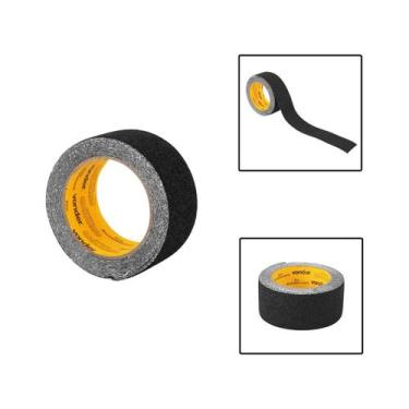 Imagem de Fita Antiderrapante Tipo Lixa Preta Escadas Pisos 50mm x 5M - Vonder