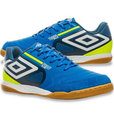 Imagem de Chuteira Umbro Futsal Pro 5 Bump Club Masculino Azul e Verde Original-Masculino