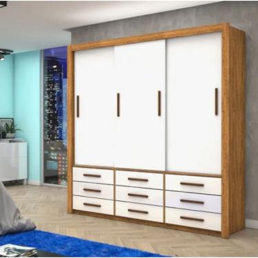 Imagem de Guarda Roupa Anjos Sem Espelho Cinamomo/Bco - Carioca Móveis