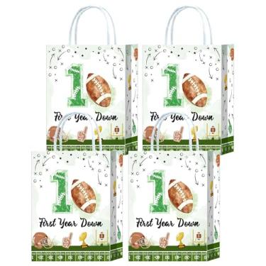 Imagem de Roselush 16 peças de sacos de lembrancinha de festa de 1º aniversário de futebol – Sacos de presente de futebol para decorações de festa de aniversário de primeiro ano, sacos de petisco de futebol