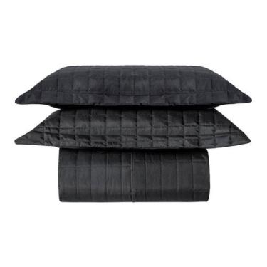 Imagem de Cobre Leito Colcha Solteiro com Porta Travesseiros Matelassê Percal 30