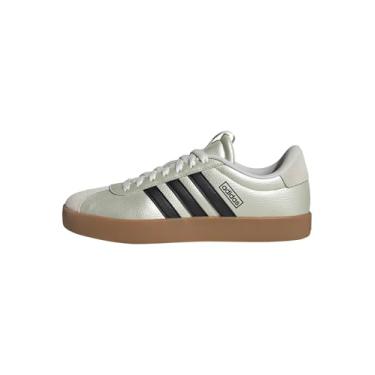 Imagem de adidas Tênis feminino VL Court 3.0, Ouro gelo metálico/preto/branco, 36