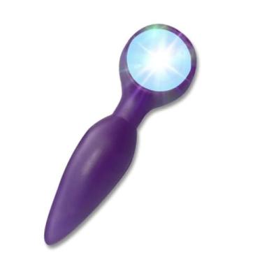 Imagem de Plug Anal Cônico Com Led 10 x 2,0cm Acessório Erótico Estimulador Cônico Luminoso PL42 (ROXO)