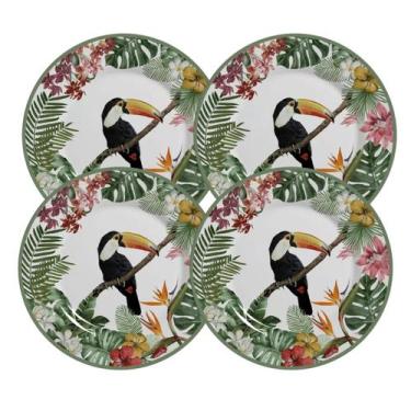 Imagem de Jogo De Pratos Para Sobremesa 21cm Kit 4pcs Cerâmica Paradiso Alleanza