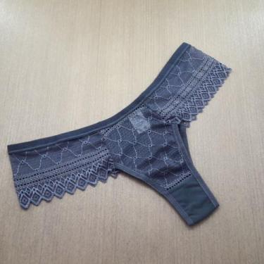 Imagem de Tanga Fio Renda Cor:ChumboTamanho:GG - Kit Mania Lingerie, Chumbo, GG