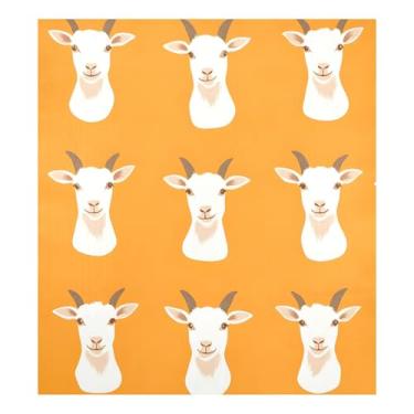 Imagem de Qilmy Capa de ímã de máquina de lavar louça de cabra fofa de desenho animado 58 x 66 cm capas decorativas de geladeira para porta frontal adesivo de folha magnética para máquina de lavar louça painel