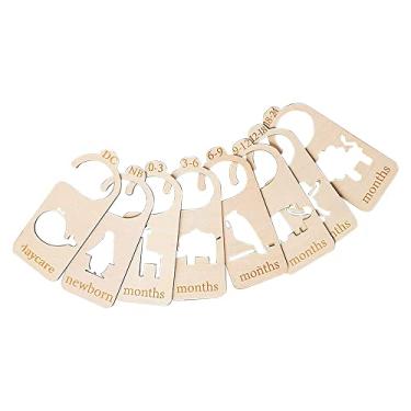 Imagem de 8 peças de Organizadores Divisórios Armário Madeira para Bebê Recém-Nascido a 24 Meses Lar Berçário Roupas