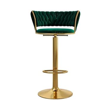Imagem de KHUTRW3D Balcão de cozinha bar doméstico cadeira alta giratória com encosto ajustável banco alto (65-80 cm) cadeiras de bar (verde)