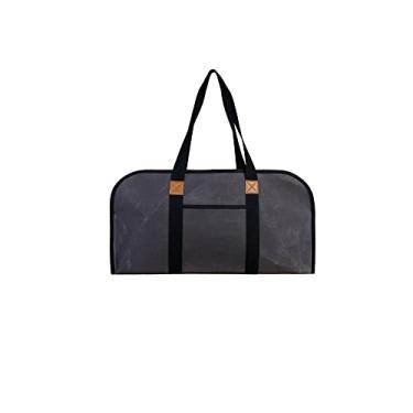 Imagem de Pacote de lenha, lona encerada, suporte de madeira para lenha e lareira para carregar madeira em casa ou acampamento, pacote de lenha (A)