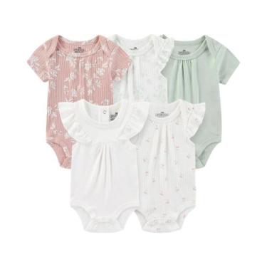 Imagem de Conjunto De 5 Bodies De Verão De Manga Curta Para Bebês, Macios, Com D