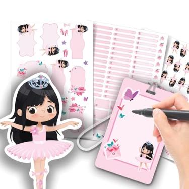 Imagem de Etiqueta Escolar Menina com TAG + Caneta (Bailarina Asiática, Etiquetas + 1 TAG de Mochila)