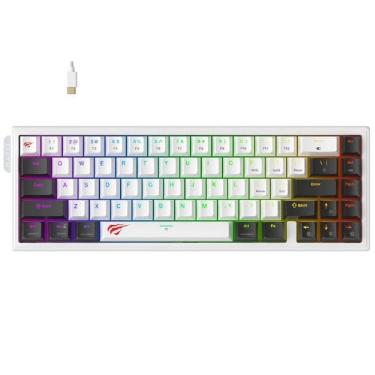 Imagem de Teclado Gamer Magnético Havit KB900L, RGB, Branco