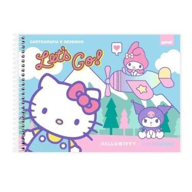 Imagem de Hello Kitty Caderno Cartografia e Desenho 80 fls Capa Dura Spiral