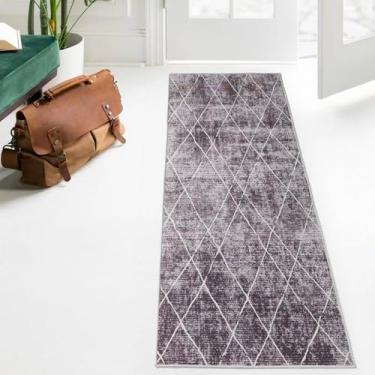 Imagem de Tapete Passadeira Sala Quarto Escritório 1,80m x 60cm Antiderrapante Base Emborrada Berlim (Estampa 01)