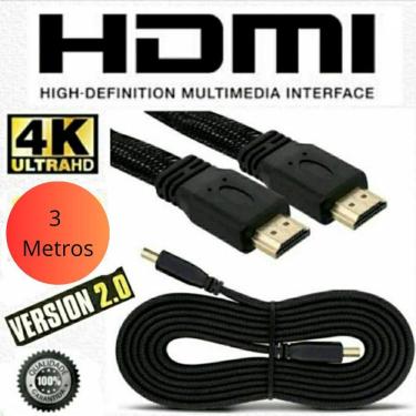 Imagem de Cabo Hdmi 3 Metros Alta Qualidade Ultra Hd Entrega Rápida Tv
