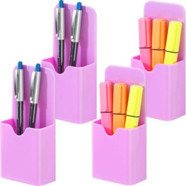 Imagem de BEYGORM Pacote com 4 marcadores magnéticos para quadro branco, organizador de copo magnético atualizado de 1,5 mm para marcadores apagáveis a seco, lápis, ideal para sala de aula, escritório