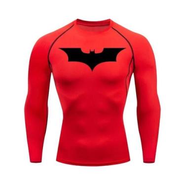 Imagem de Camiseta Masculina De Compressão De Manga Longa Com Estampa De Morcego