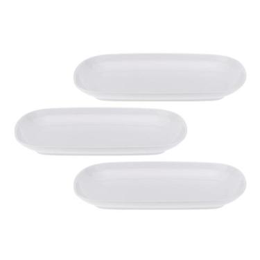 Imagem de Kit Três Travessa Retangular de Melamina Rasa 19 x 12,5 x 2 cm WECK