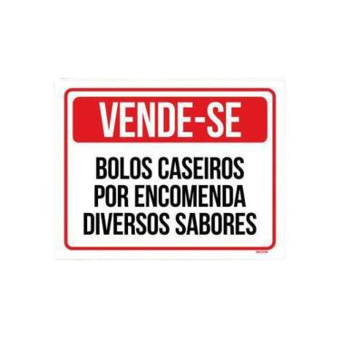 Imagem de Placa Vende-Se Bolos Caseiros Por Encomenda 18X23