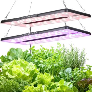 Imagem de DRYADES Luzes de cultivo de 56 x 25 cm para plantas e vegetais de interior, lâmpada LED de espectro completo para estufa de jardim interno - possui dois modos de luz inteligentes, temporizador de 12 ~