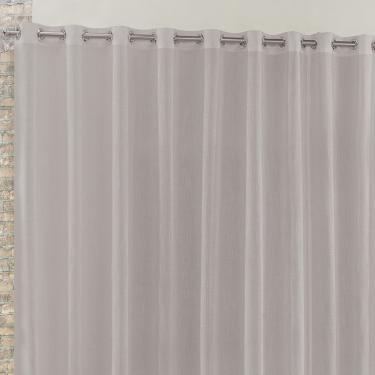 Imagem de Cortina Rubi 4,00m x 2,60m Cinza Tecido Voal Linho Detalhada Sala Quarto Leve