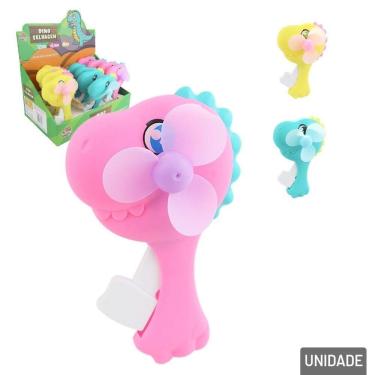 Imagem de Mini Ventilador de Mão Plástico Dinossauro Color - Tudo em Caixa