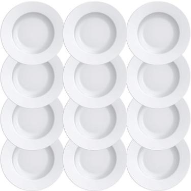 Imagem de 12 Pratos Para Sobremesa Tramontina Elena Em Porcelana Branca 21 Cm 96600006