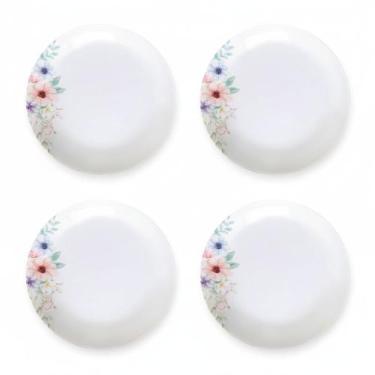 Imagem de Kit Jogo 4 Pratos Fundos Tramontina Floratta Porcelana 22 cm