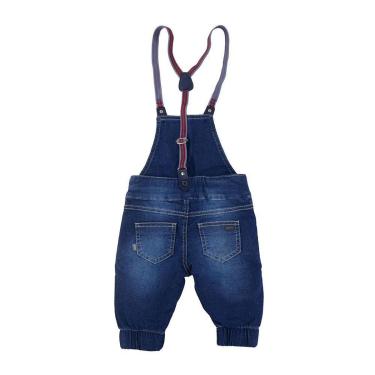 Imagem de Macacão Jardineira Masculina Bebê Dipopini Jeans Azul-Masculino