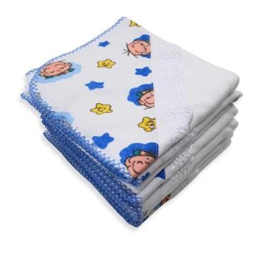 Imagem de 1 Cueiro Flanelado Aplique Turma Da Monica 80X80Cm ul - Dugu