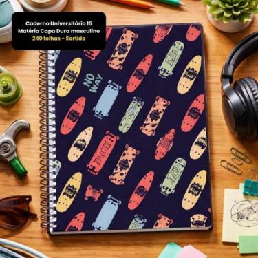 Imagem de Caderno Universitário Capa Dura 15 Matérias 240 Folhas Skate - Animati