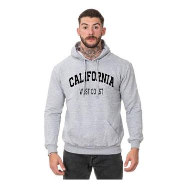 Imagem de Blusa De Frio Canguru Flanelado Casaco Masculino Estampado California 