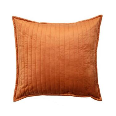 Imagem de Almofada em Veludo Ripado Terra - Westwing Collection, Laranja