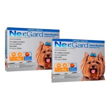 Imagem de 2 Nexgard Para Cães De 2 Á 4 Kg Antipulgas E Carrapatos 6 Cp - NEXGARD