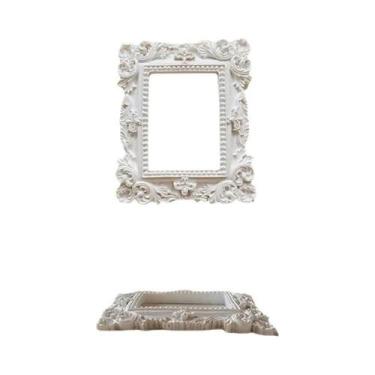 Imagem de Mini Porta-Retrato Dourado Estilo Europeu Retrô Pequeno Para Adereços 