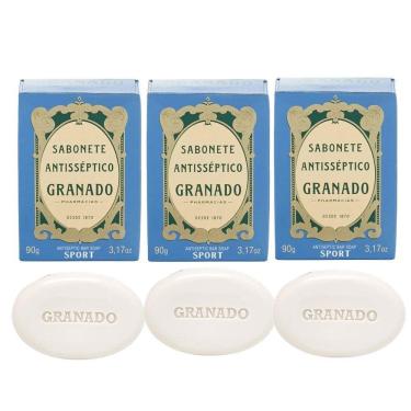 Imagem de Kit 3 Sabonete Antisséptico Granado Em Barra 90g Sport Vegetal