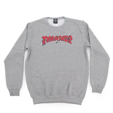 Imagem de Moletom Thrasher Magazine Careca Chains - Cinza Mescla-Masculino