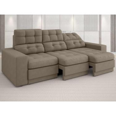 Imagem de Sofá 3 Lugares Net Jobim Assento Retrátil e Reclinável Capuccino 2,05m