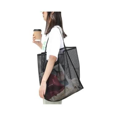 Imagem de Bolsa Tote Feminina De Malha De Grande Capacidade, Bolsa De Ombro Vaza