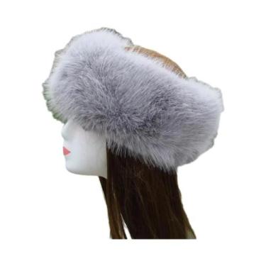 Imagem de Faixa De Cabelo Feminina De Inverno Quente Com Pelúcia Sintética, Ajus