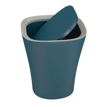 Imagem de Lixeira Basculante 8.5 Litros Euro Home Smart Azul Petróleo - Só Lixei