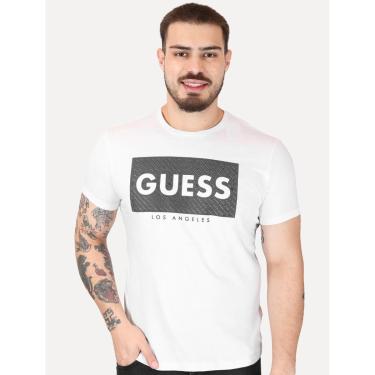 Imagem de Camiseta Guess Masculina Los Angeles Logo Block Branca-Masculino