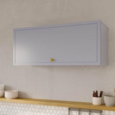 Imagem de Armário Aéreo 1 Porta Basculante 80cm Marselha Cabecasa Madeiraoriginals Azul Sereno