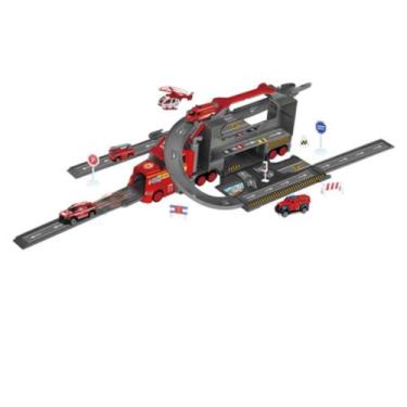 Imagem de Maleta caminhão garagem bombeiro 3 em 1 c/ acessorrios - dm - DM Toys