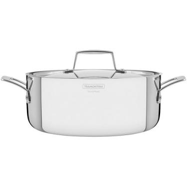 Imagem de Caçarola Tramontina para Fogão Indução 24cm Aço Inox Grano, Prata